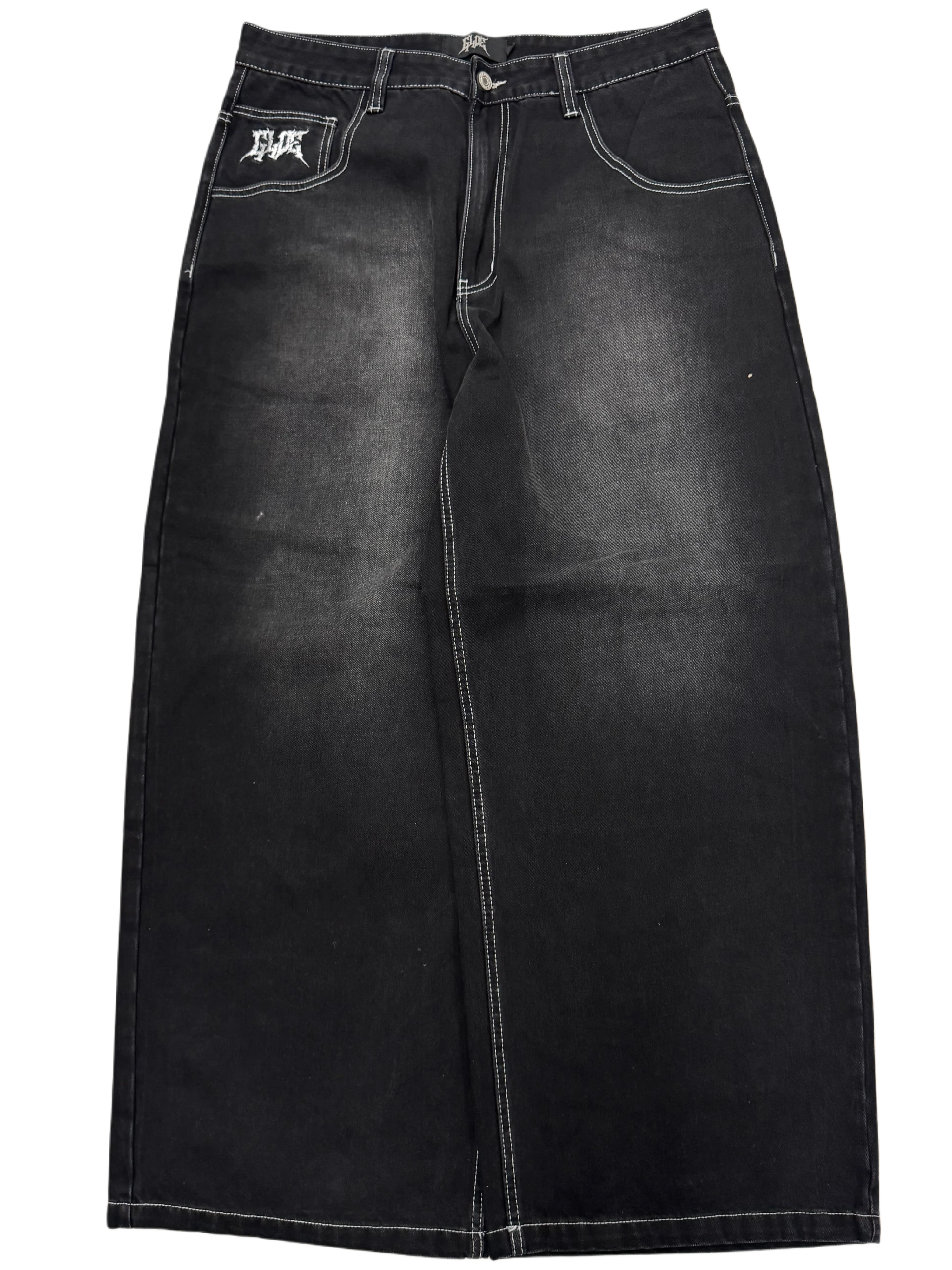 Black Wash Wide Leg GLOE Ghost Jeans - Image 2