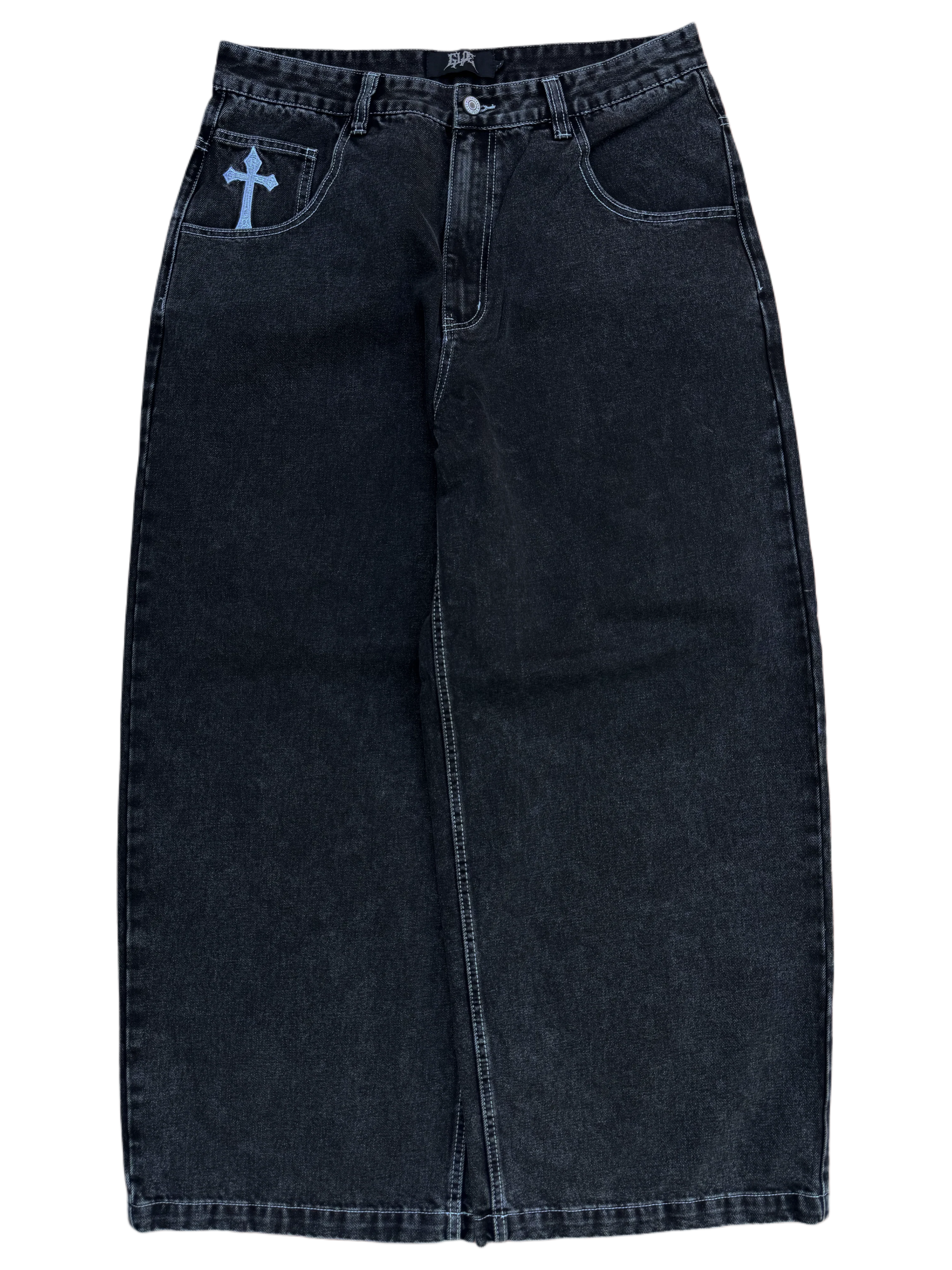 Black Wide Leg GLOE Cross Jeans v2 - Image 2