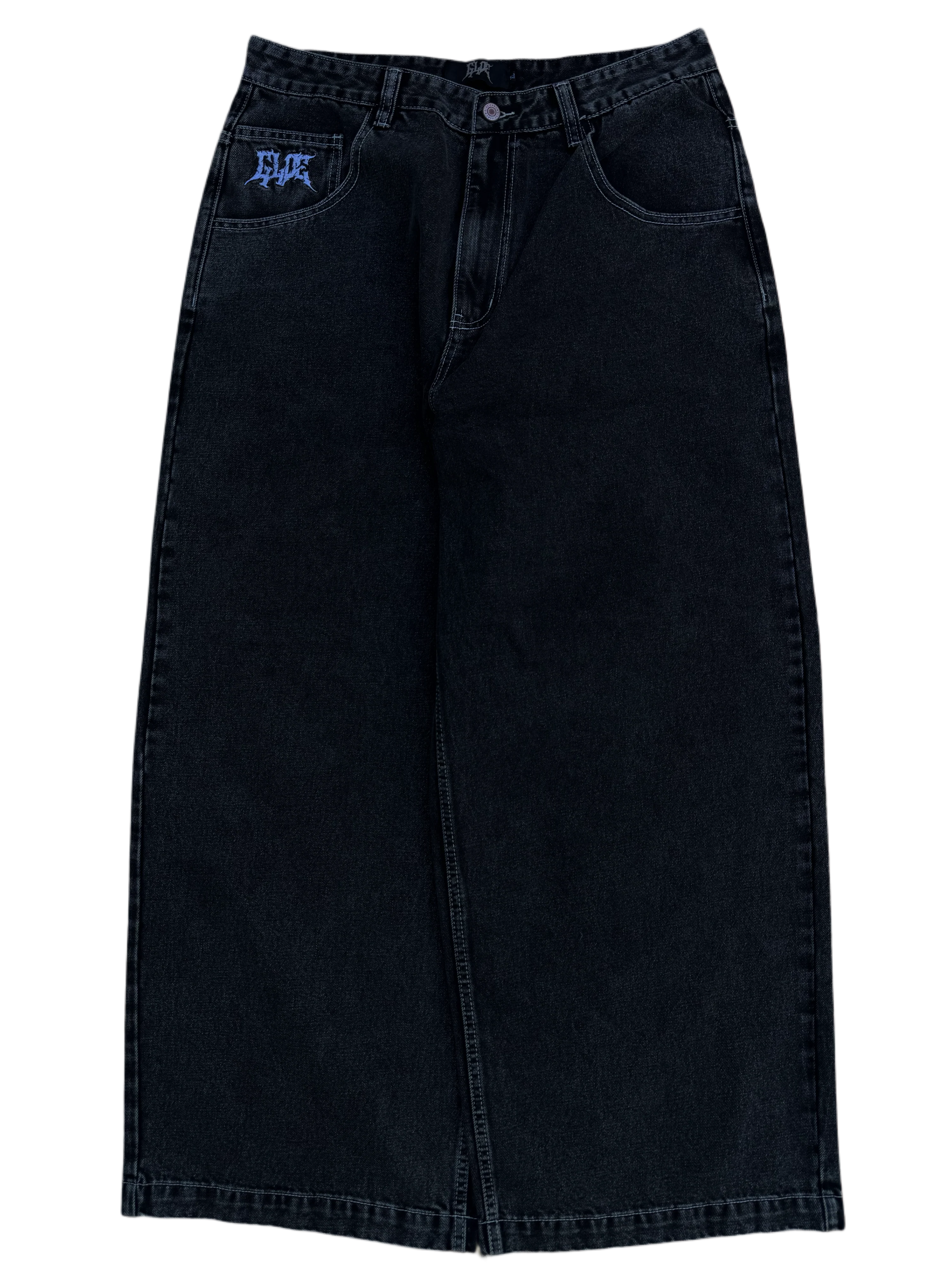 Black Wide Leg GLOE Star Jeans - Image 2
