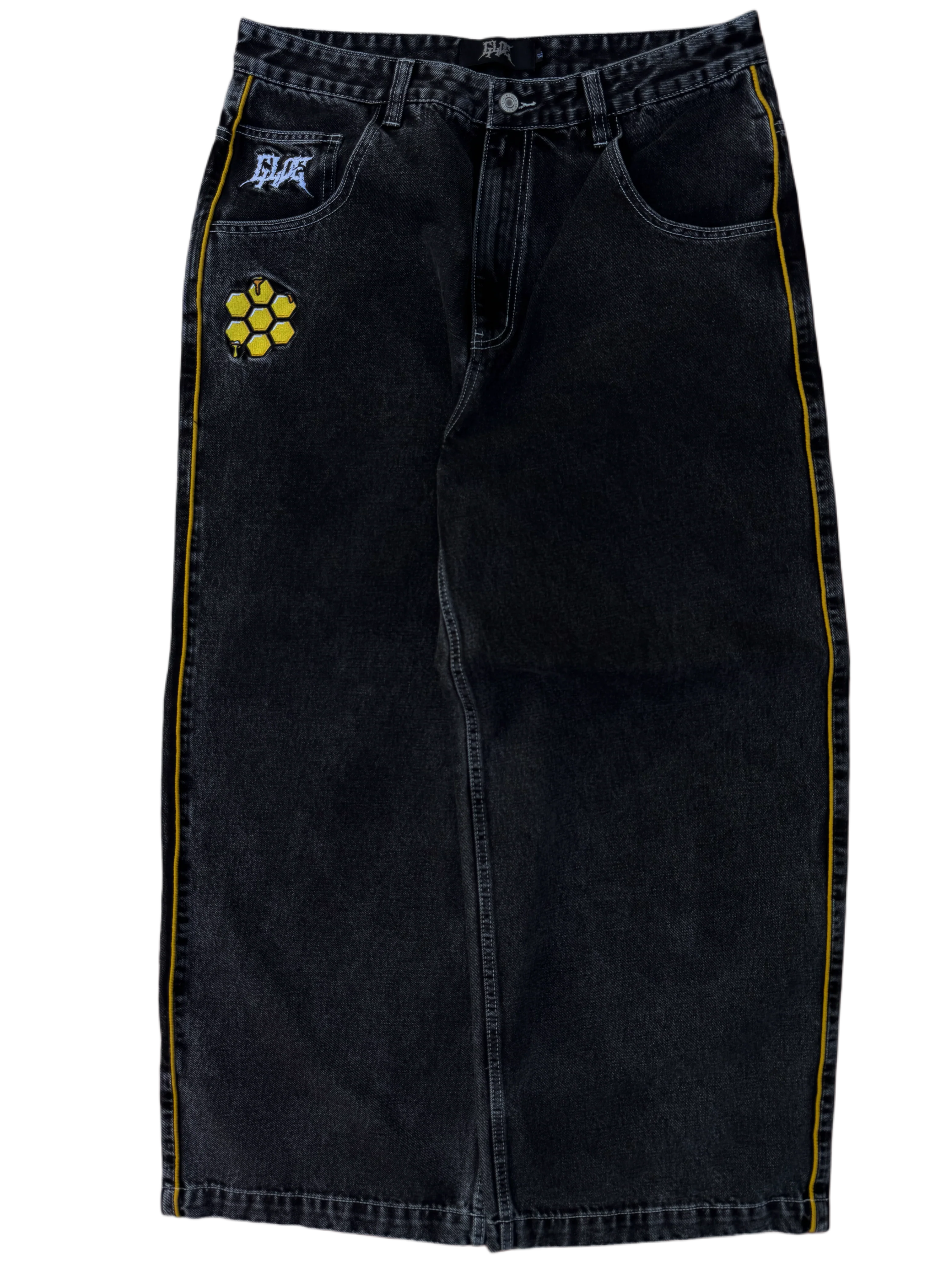 Black Wide Leg GLOE Wasp Jeans - Image 2