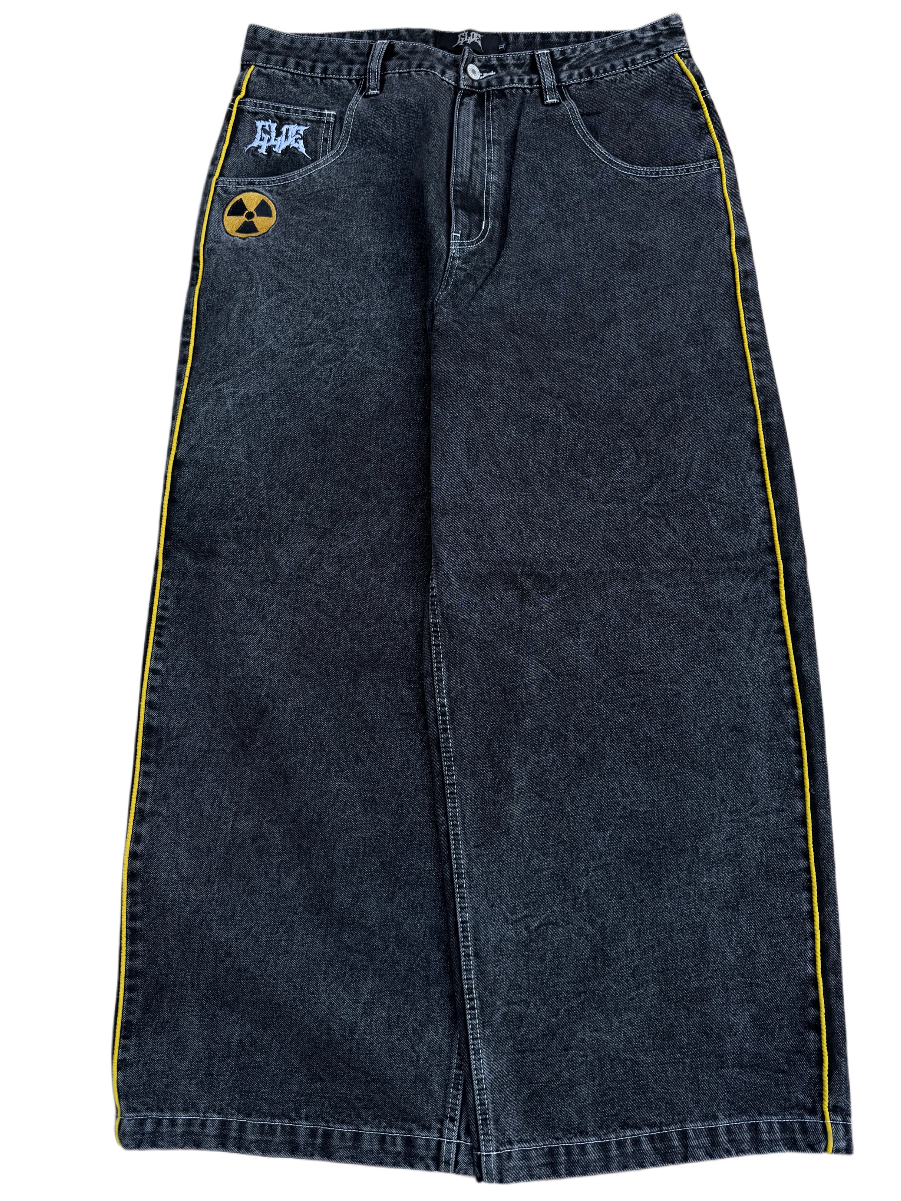 Black Wide Leg GLOE Nuke Jeans - Image 3