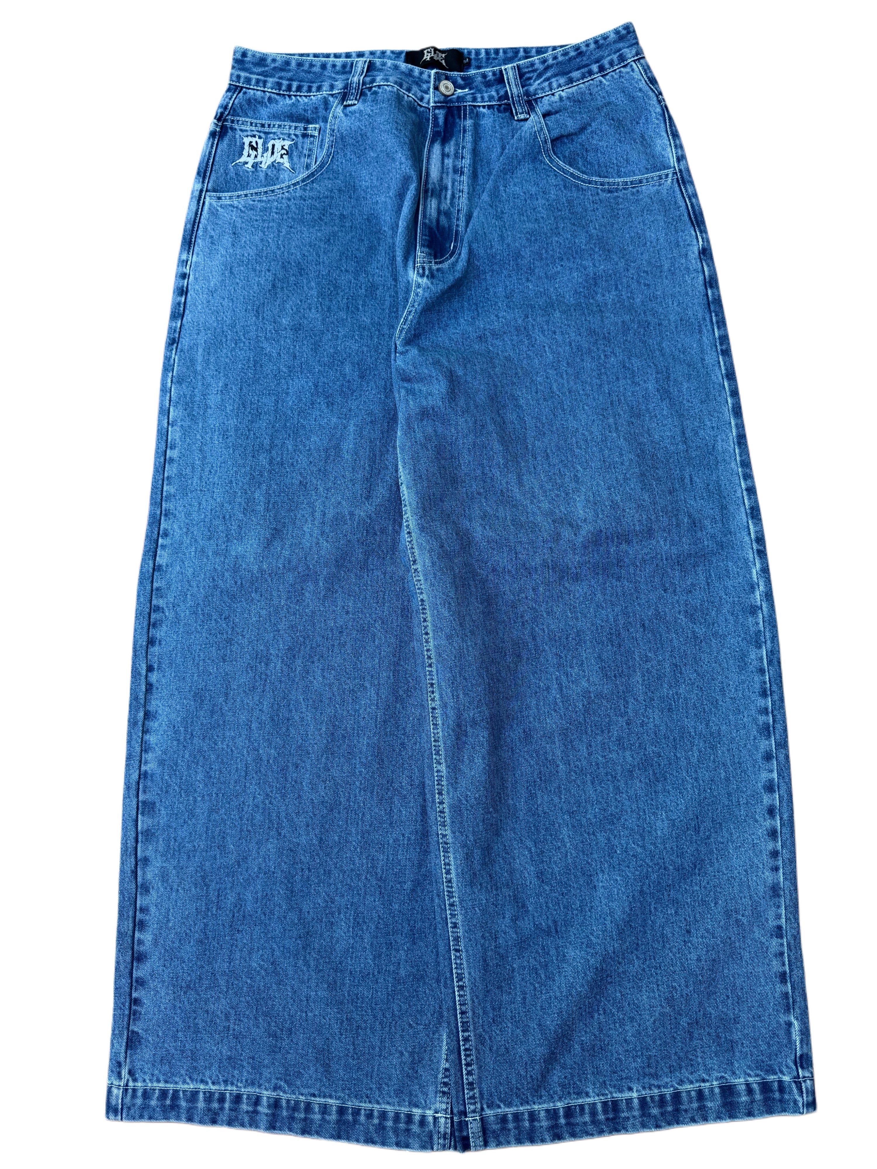Blue Wide Leg GLOE Star Jeans - Image 2