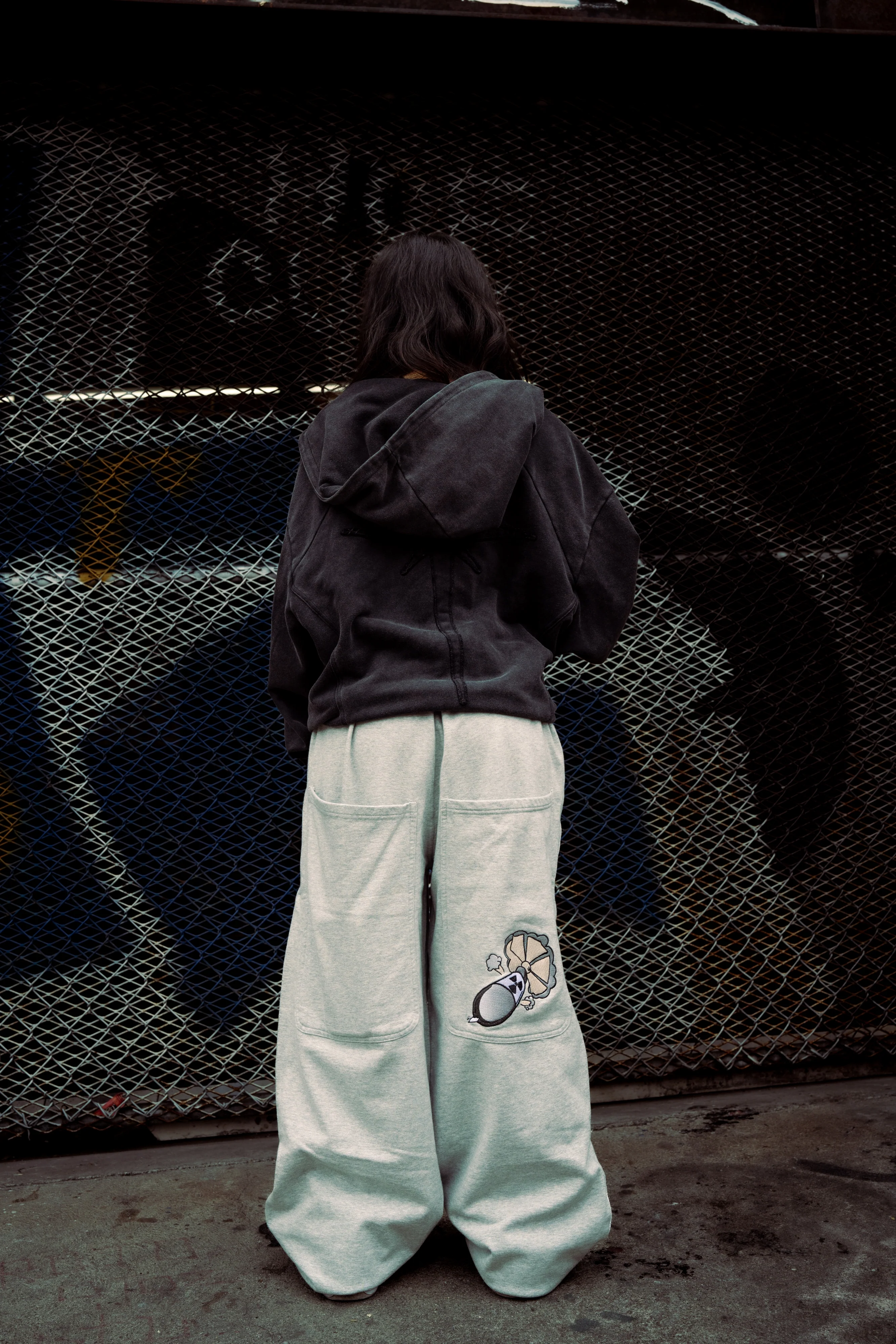 Grey GLOE Wide Leg Nuke Sweats - Image 2